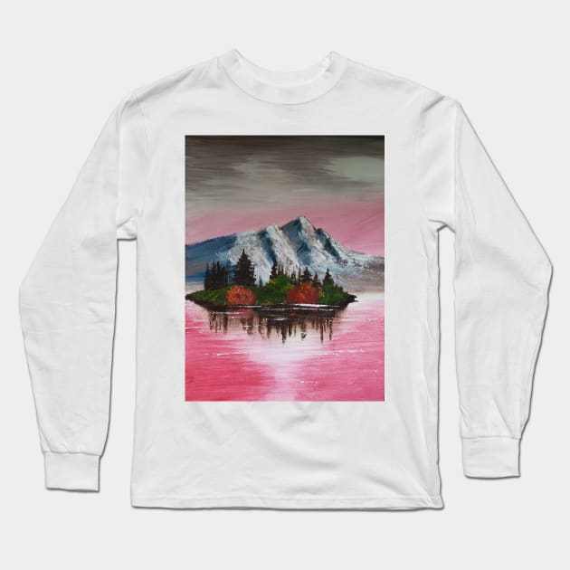Mountain Scene Long Sleeve T-Shirt by kburton99